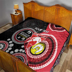 Custom AFL Swans NAIDOC Week Quilt Keep The Fire Burning Indigenous Art
