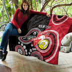 Custom AFL Swans NAIDOC Week Quilt Keep The Fire Burning Indigenous Art