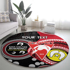 Custom AFL Swans NAIDOC Week Round Carpet Keep The Fire Burning Indigenous Art
