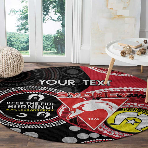 Custom AFL Swans NAIDOC Week Round Carpet Keep The Fire Burning Indigenous Art