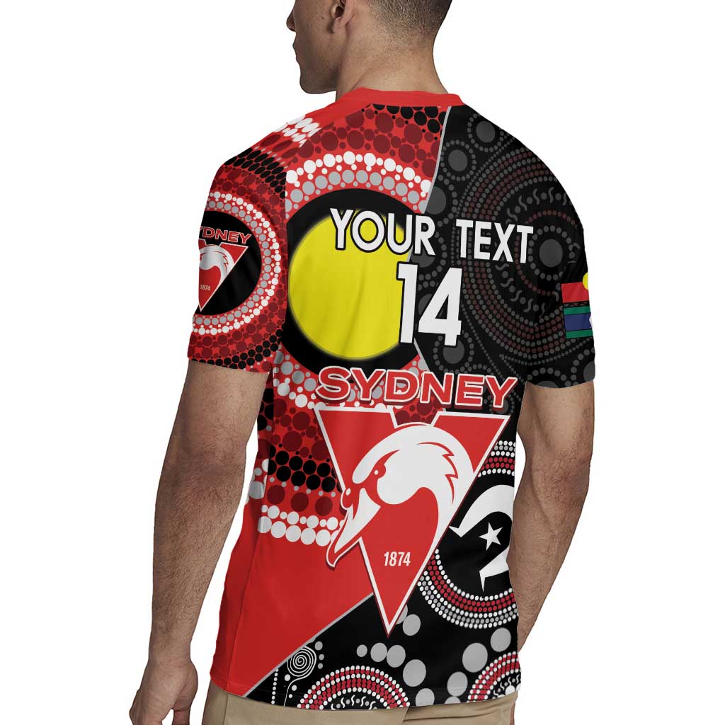 Custom AFL Swans NAIDOC Week Rugby Jersey Keep The Fire Burning Indigenous Art