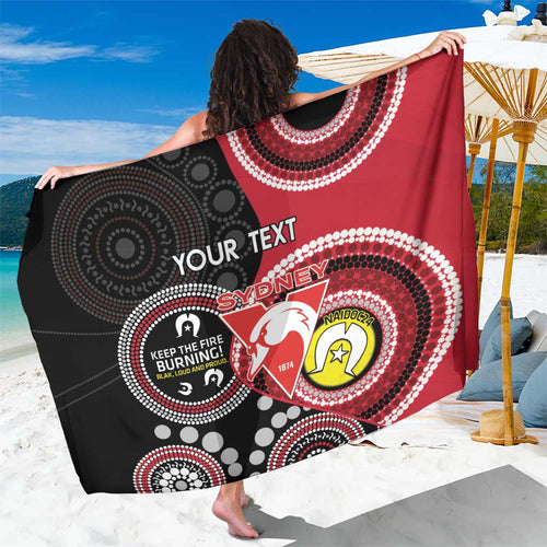 Custom AFL Swans NAIDOC Week Sarong Keep The Fire Burning Indigenous Art