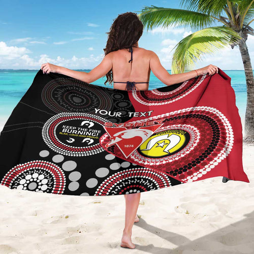 Custom AFL Swans NAIDOC Week Sarong Keep The Fire Burning Indigenous Art