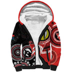 Custom AFL Swans NAIDOC Week Sherpa Hoodie Keep The Fire Burning Indigenous Art