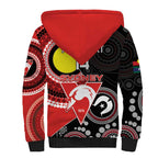 Custom AFL Swans NAIDOC Week Sherpa Hoodie Keep The Fire Burning Indigenous Art