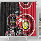 Custom AFL Swans NAIDOC Week Shower Curtain Keep The Fire Burning Indigenous Art