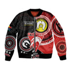 Custom AFL Swans NAIDOC Week Sleeve Zip Bomber Jacket Keep The Fire Burning Indigenous Art