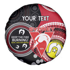 Custom AFL Swans NAIDOC Week Spare Tire Cover Keep The Fire Burning Indigenous Art