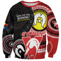 Custom AFL Swans NAIDOC Week Sweatshirt Keep The Fire Burning Indigenous Art