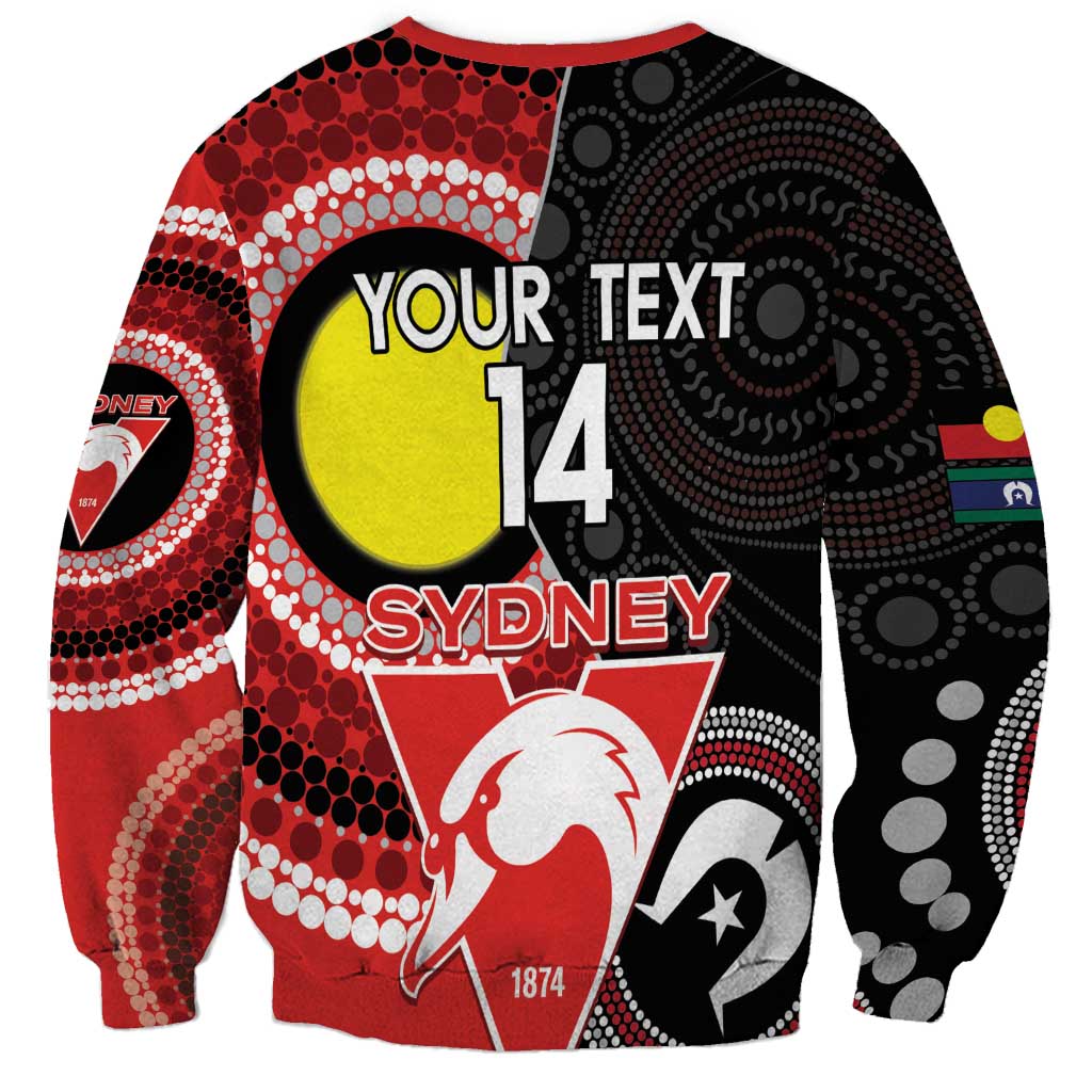 Custom AFL Swans NAIDOC Week Sweatshirt Keep The Fire Burning Indigenous Art