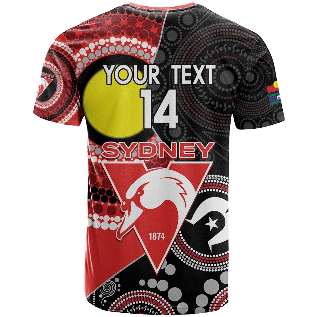 Custom AFL Swans NAIDOC Week T Shirt Keep The Fire Burning Indigenous Art