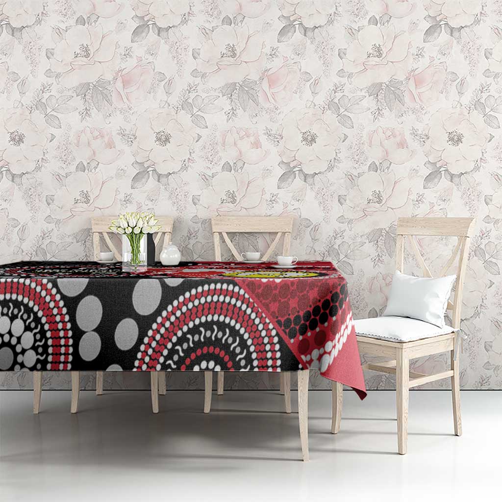 Custom AFL Swans NAIDOC Week Tablecloth Keep The Fire Burning Indigenous Art