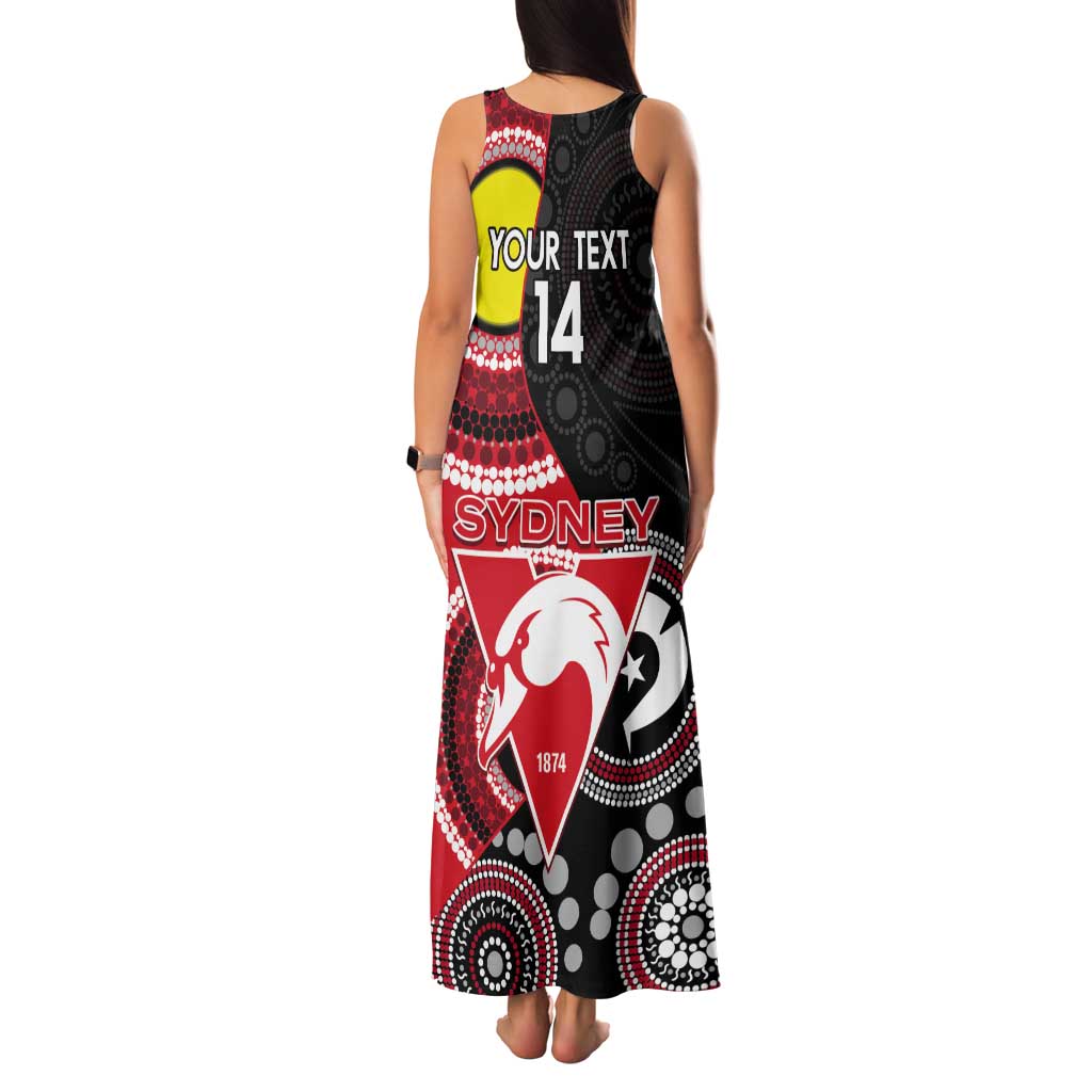 Custom AFL Swans NAIDOC Week Tank Maxi Dress Keep The Fire Burning Indigenous Art