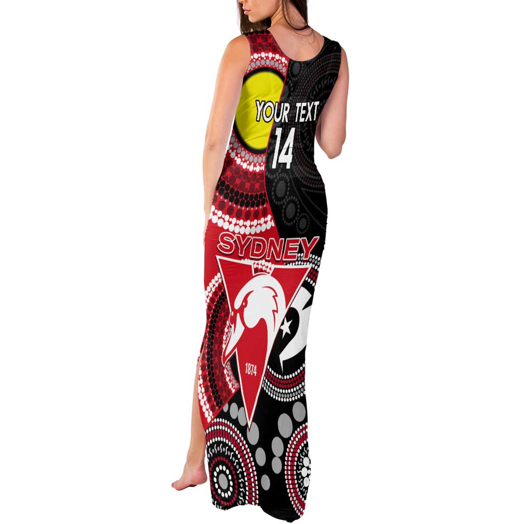 Custom AFL Swans NAIDOC Week Tank Maxi Dress Keep The Fire Burning Indigenous Art