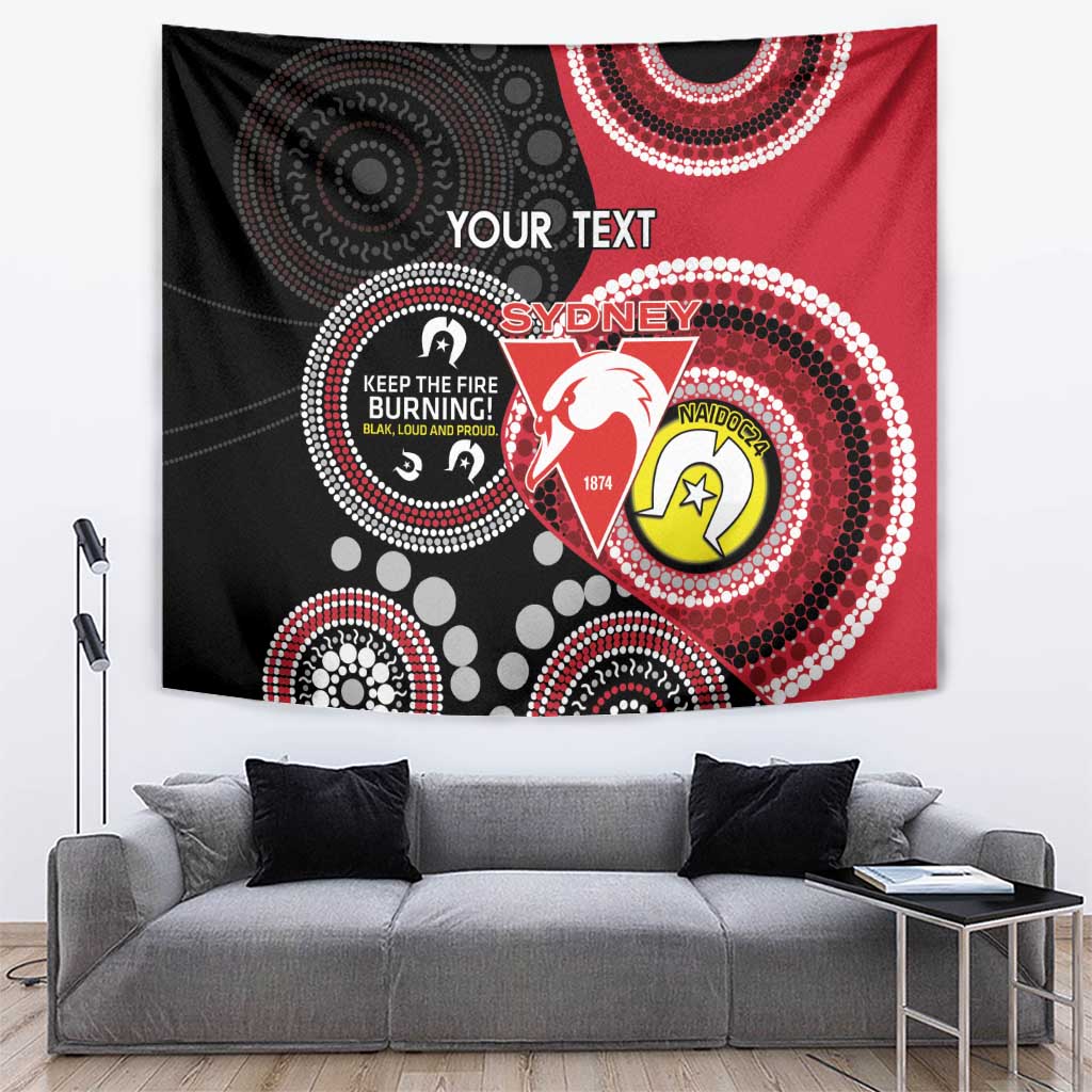 Custom AFL Swans NAIDOC Week Tapestry Keep The Fire Burning Indigenous Art