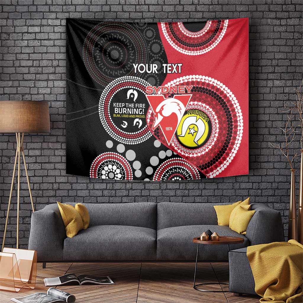 Custom AFL Swans NAIDOC Week Tapestry Keep The Fire Burning Indigenous Art