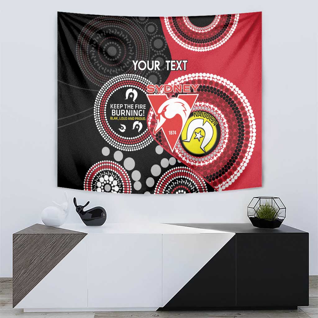 Custom AFL Swans NAIDOC Week Tapestry Keep The Fire Burning Indigenous Art