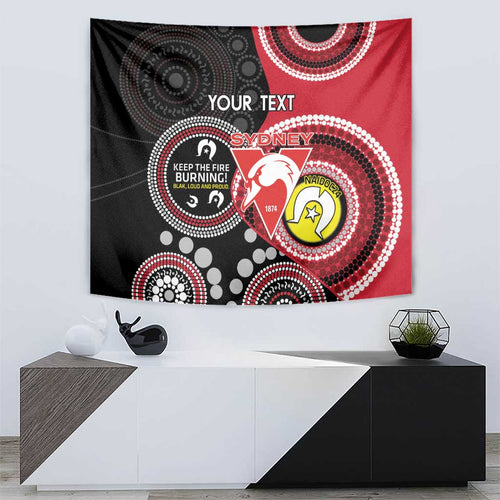 Custom AFL Swans NAIDOC Week Tapestry Keep The Fire Burning Indigenous Art