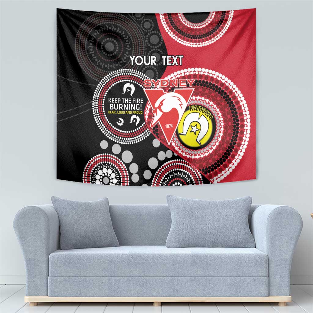 Custom AFL Swans NAIDOC Week Tapestry Keep The Fire Burning Indigenous Art