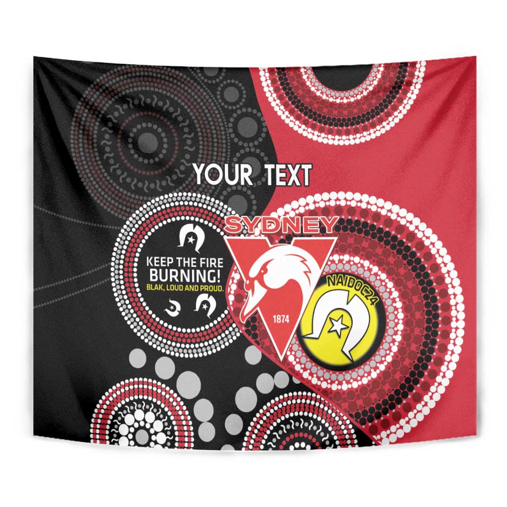 Custom AFL Swans NAIDOC Week Tapestry Keep The Fire Burning Indigenous Art