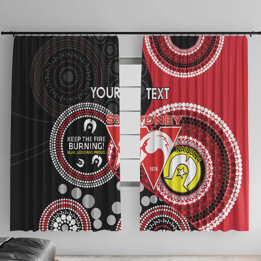 Custom AFL Swans NAIDOC Week Window Curtain Keep The Fire Burning Indigenous Art