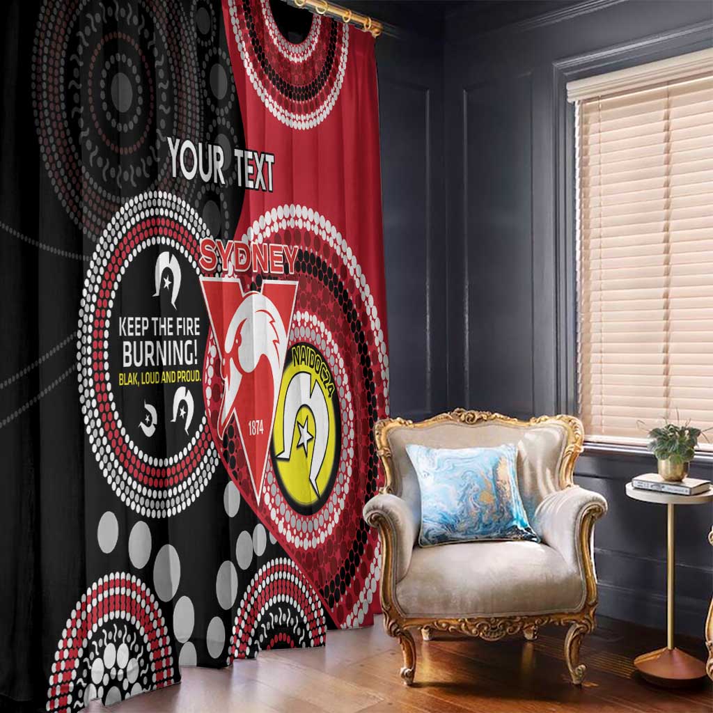 Custom AFL Swans NAIDOC Week Window Curtain Keep The Fire Burning Indigenous Art