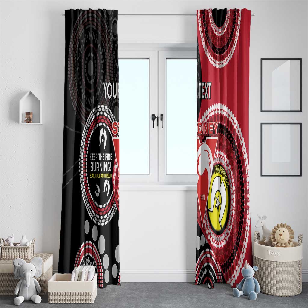 Custom AFL Swans NAIDOC Week Window Curtain Keep The Fire Burning Indigenous Art