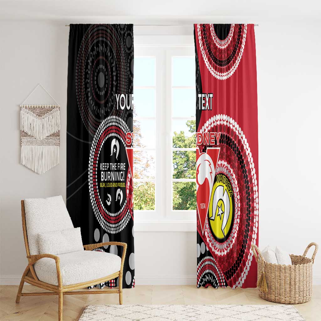 Custom AFL Swans NAIDOC Week Window Curtain Keep The Fire Burning Indigenous Art