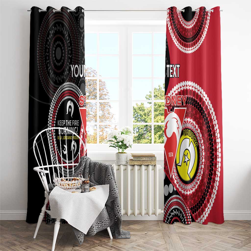 Custom AFL Swans NAIDOC Week Window Curtain Keep The Fire Burning Indigenous Art