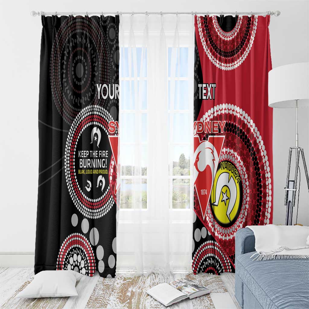 Custom AFL Swans NAIDOC Week Window Curtain Keep The Fire Burning Indigenous Art