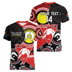 Custom AFL Swans NAIDOC Week Women V-Neck T-Shirt Keep The Fire Burning Indigenous Art
