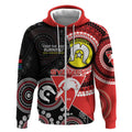 Custom AFL Swans NAIDOC Week Zip Hoodie Keep The Fire Burning Indigenous Art