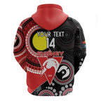 Custom AFL Swans NAIDOC Week Zip Hoodie Keep The Fire Burning Indigenous Art