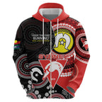 Custom AFL Swans NAIDOC Week Zip Hoodie Keep The Fire Burning Indigenous Art