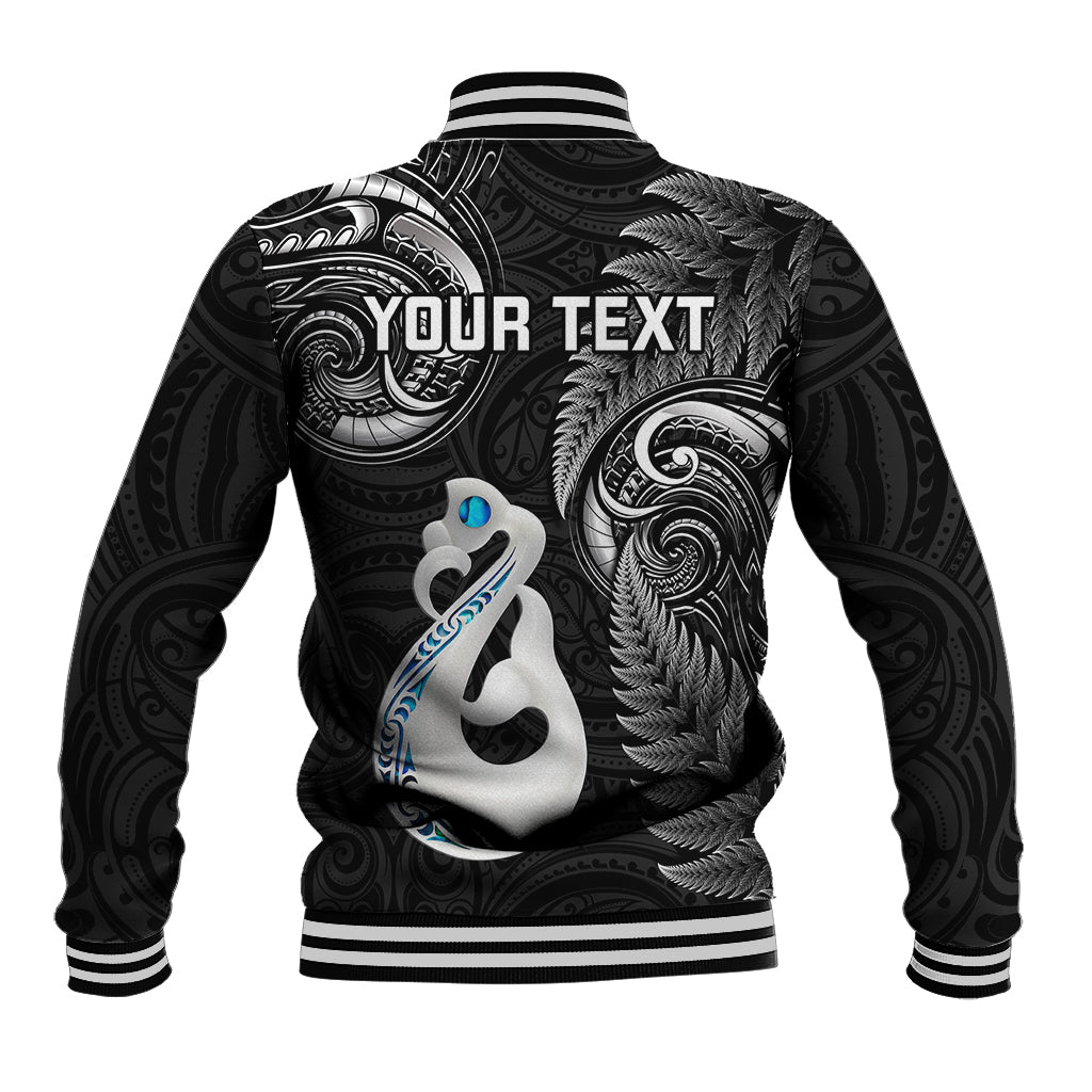 personalised-new-zealand-baseball-jacket-aotearoa-silver-fern-with-manaia-maori-unique-black