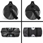 New Zealand Duffle Bag Aotearoa Silver Fern With Manaia Maori Unique Black