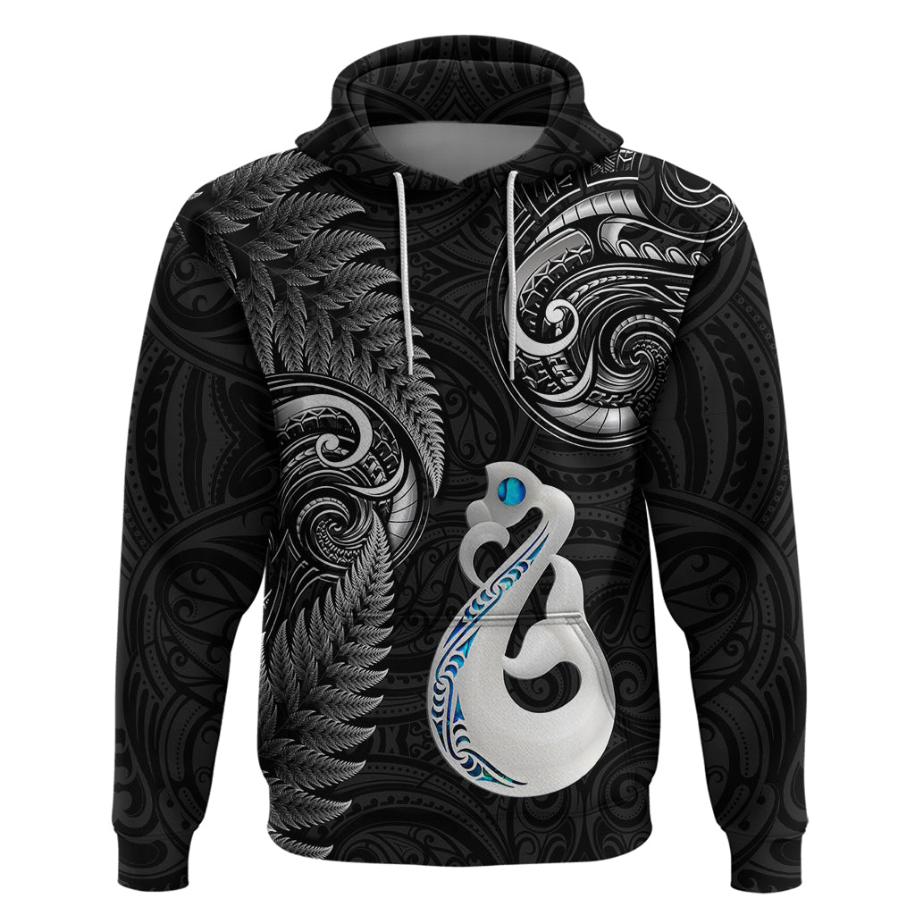 personalised-new-zealand-hoodie-aotearoa-silver-fern-with-manaia-maori-unique-black