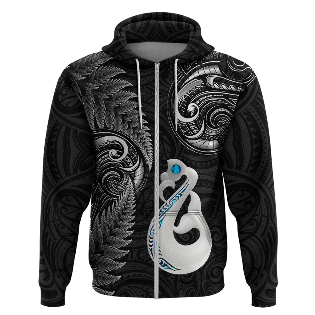 personalised-new-zealand-hoodie-aotearoa-silver-fern-with-manaia-maori-unique-black