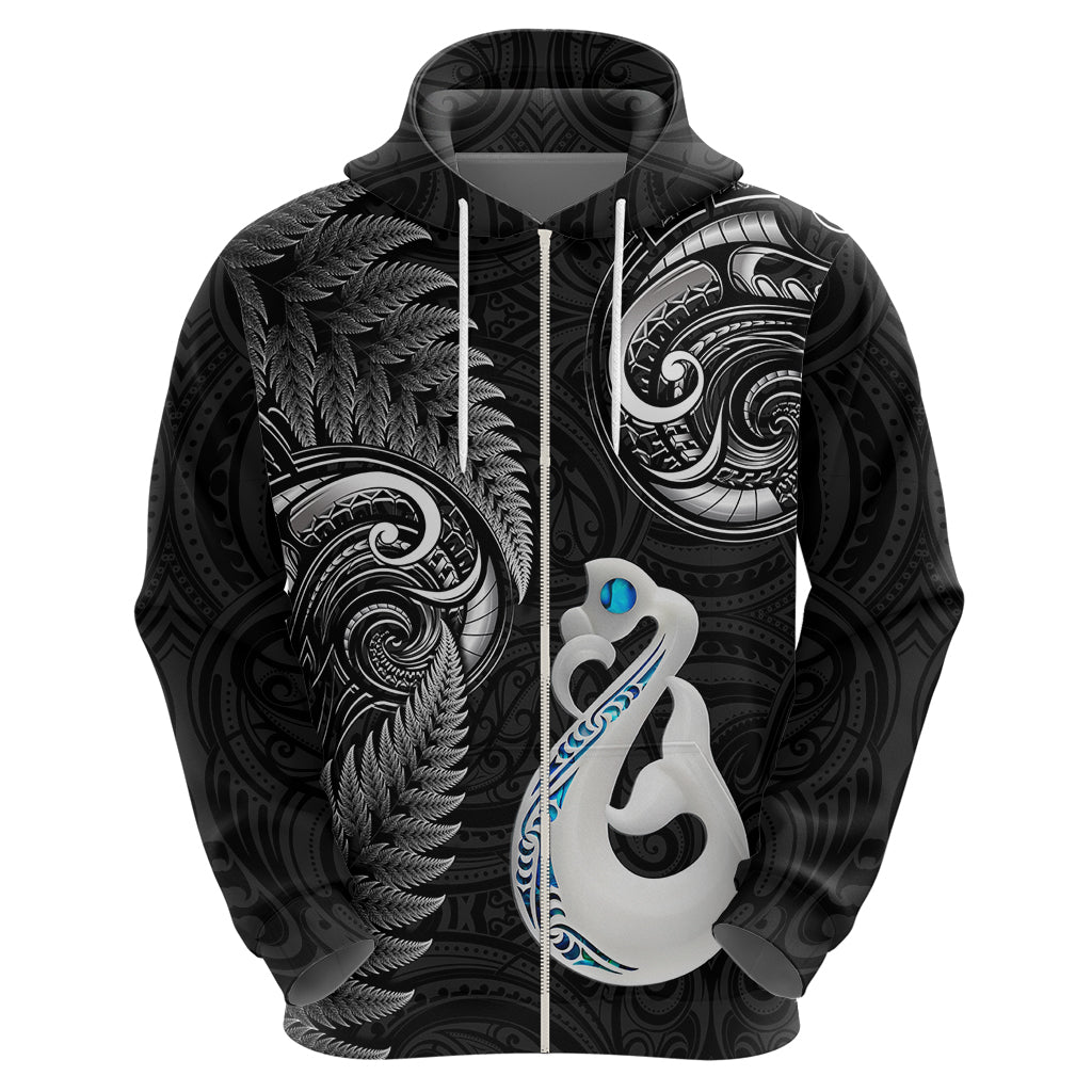 personalised-new-zealand-hoodie-aotearoa-silver-fern-with-manaia-maori-unique-black