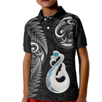 personalised-new-zealand-kid-polo-shirt-aotearoa-silver-fern-with-manaia-maori-unique-black