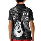 personalised-new-zealand-kid-polo-shirt-aotearoa-silver-fern-with-manaia-maori-unique-black