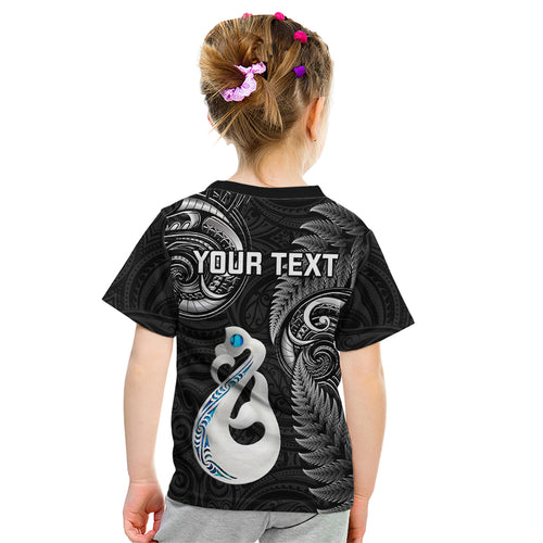 personalised-new-zealand-kid-t-shirt-aotearoa-silver-fern-with-manaia-maori-unique-black