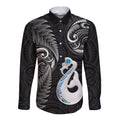 personalised-new-zealand-long-sleeve-button-shirt-aotearoa-silver-fern-with-manaia-maori-unique-black
