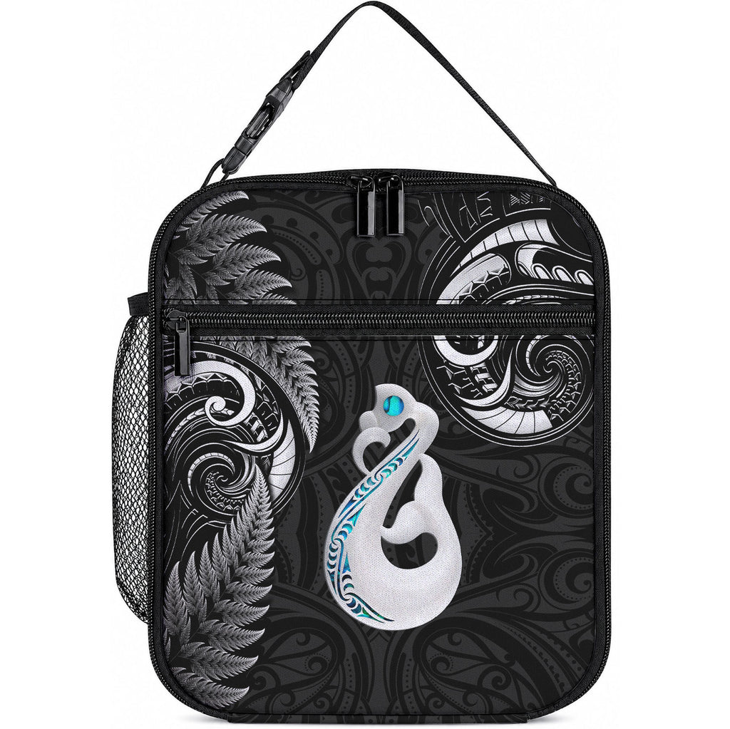 New Zealand Lunch Bag Aotearoa Silver Fern With Manaia Maori Unique Black