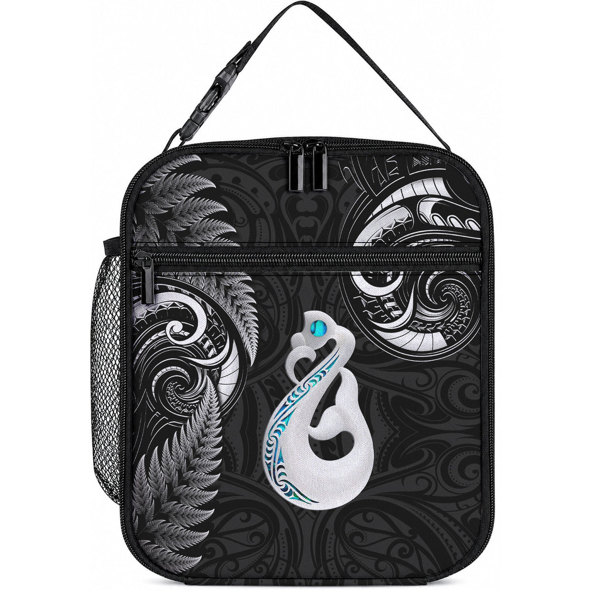 New Zealand Lunch Bag Aotearoa Silver Fern With Manaia Maori Unique Black
