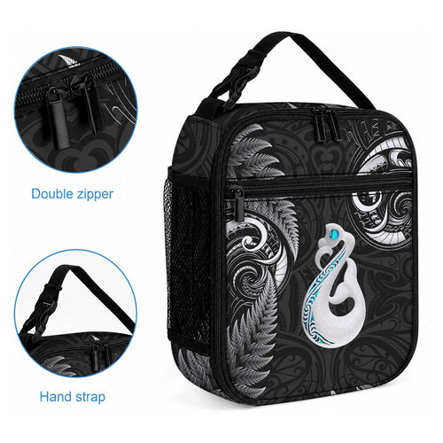 New Zealand Lunch Bag Aotearoa Silver Fern With Manaia Maori Unique Black
