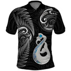 personalised-new-zealand-polo-shirt-aotearoa-silver-fern-with-manaia-maori-unique-black