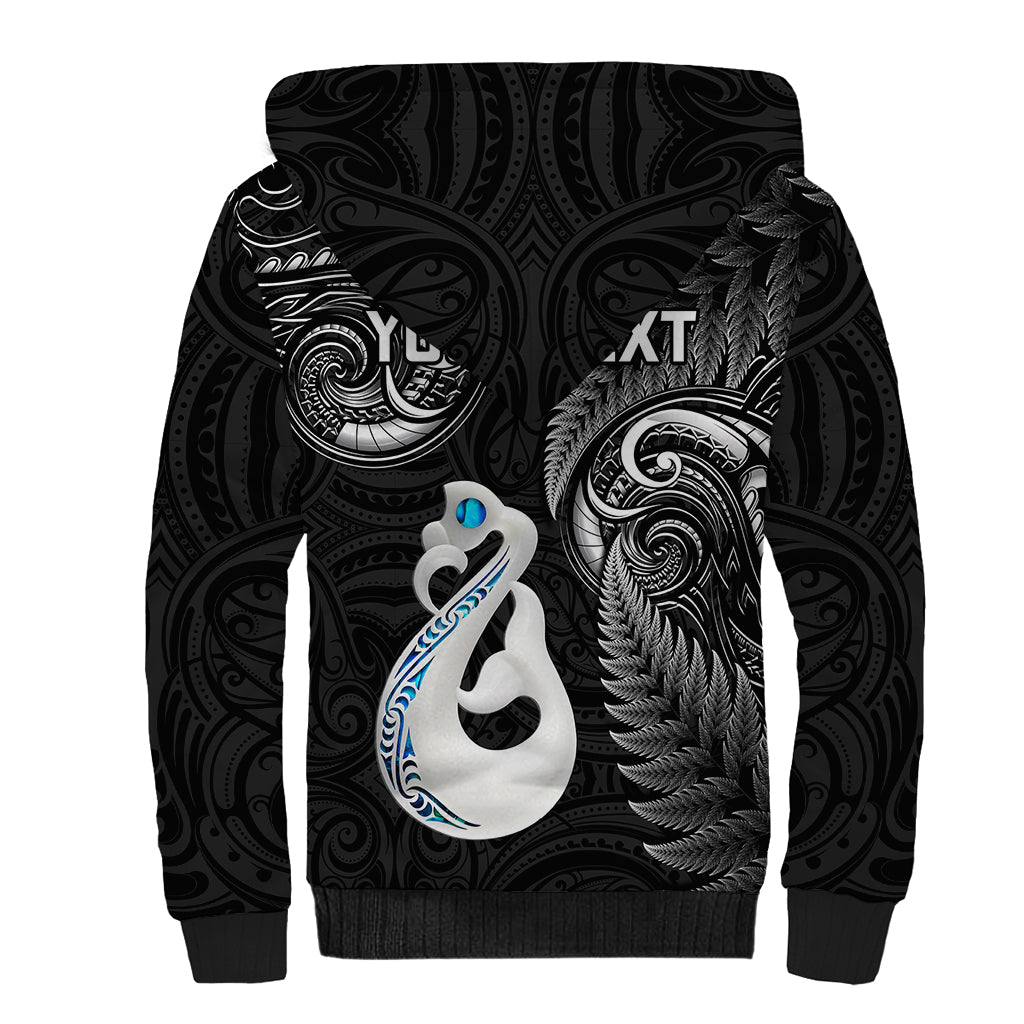 personalised-new-zealand-sherpa-hoodie-aotearoa-silver-fern-with-manaia-maori-unique-black