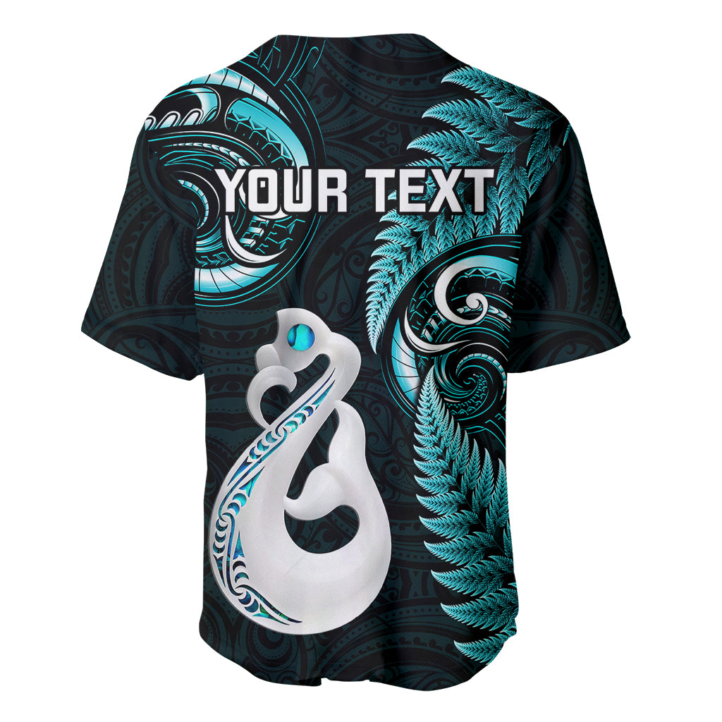 personalised-new-zealand-baseball-jersey-aotearoa-silver-fern-with-manaia-maori-unique-turquoise