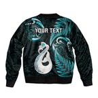 personalised-new-zealand-bomber-jacket-aotearoa-silver-fern-with-manaia-maori-unique-turquoise